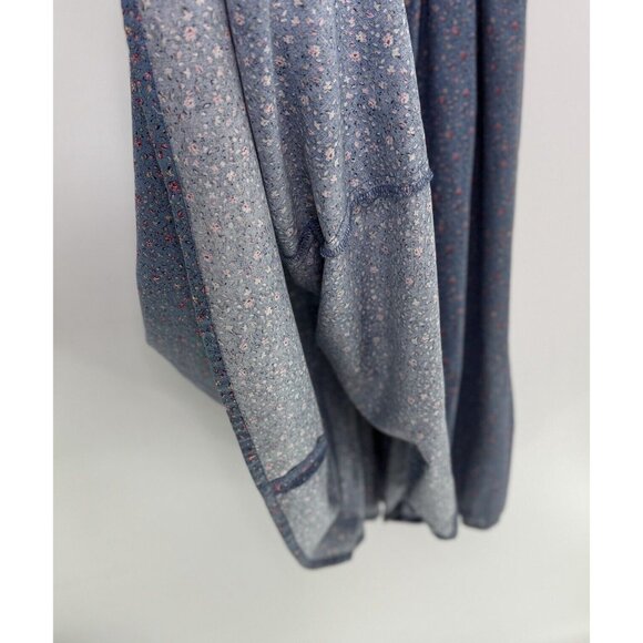 Cattle Kate‎ Blue Microfloral Western Snap Maxi Dress Sz 10, Country, Cowgirl - Picture 6 of 9